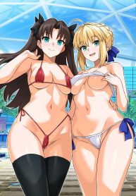 คุณเซเบอร์ในสระว่ายน้ำ[Royal Bitch (haruhisky)] Saber-san Yarimoku Nanpamachi Pool Hen (Fate stay night)